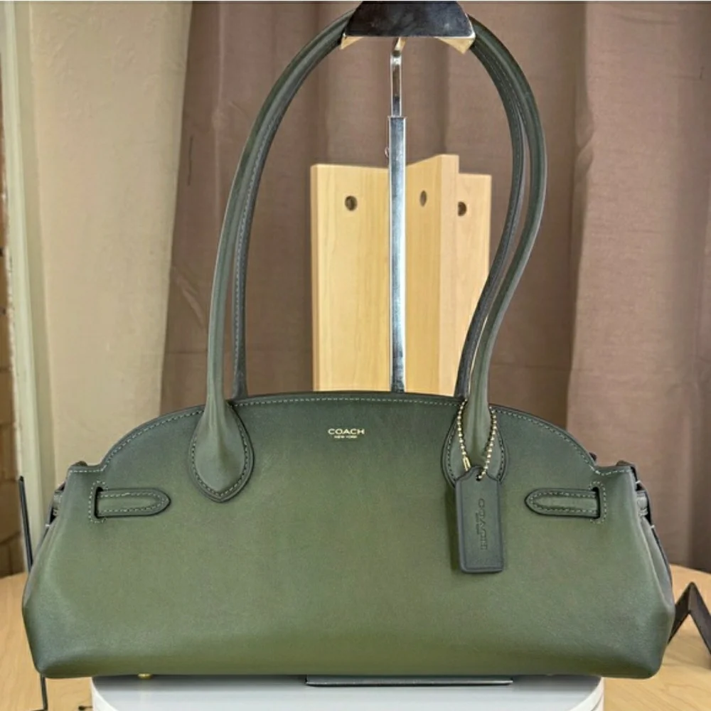 Coach Olive Green Leather Empire Carry All Shoulder Bag (NWOT) - Picture 16 of 16